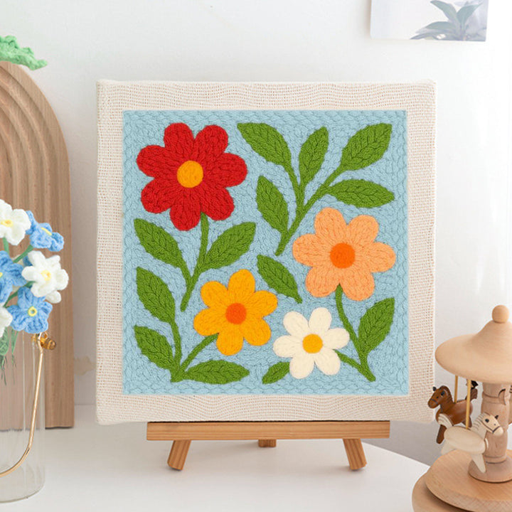 Mixed Color Blooms Punch Needle Embroidery Kits