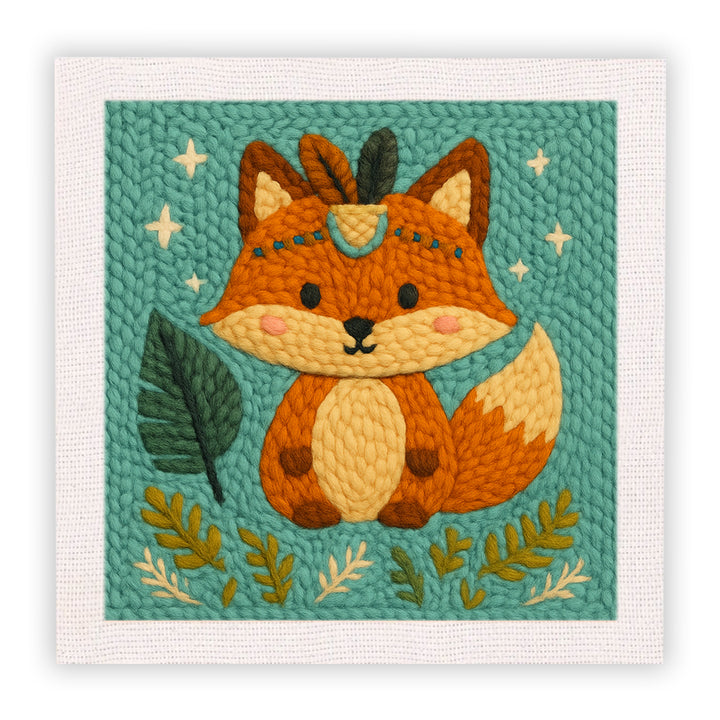 Cartoon Fox Punch Needle Embroidery Kits