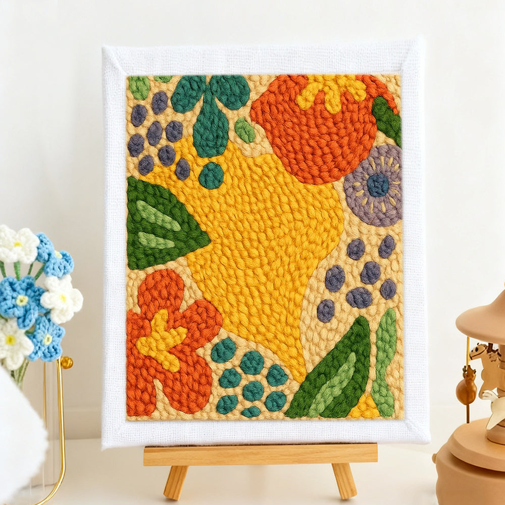 Colorful Floral Punch Needle Embroidery Kits