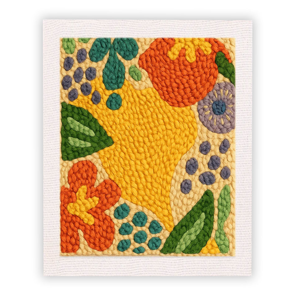 Colorful Floral Punch Needle Embroidery Kits