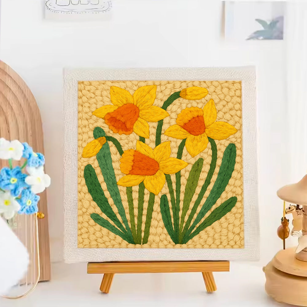 Yellow Daffodils Punch Needle Embroidery Kits