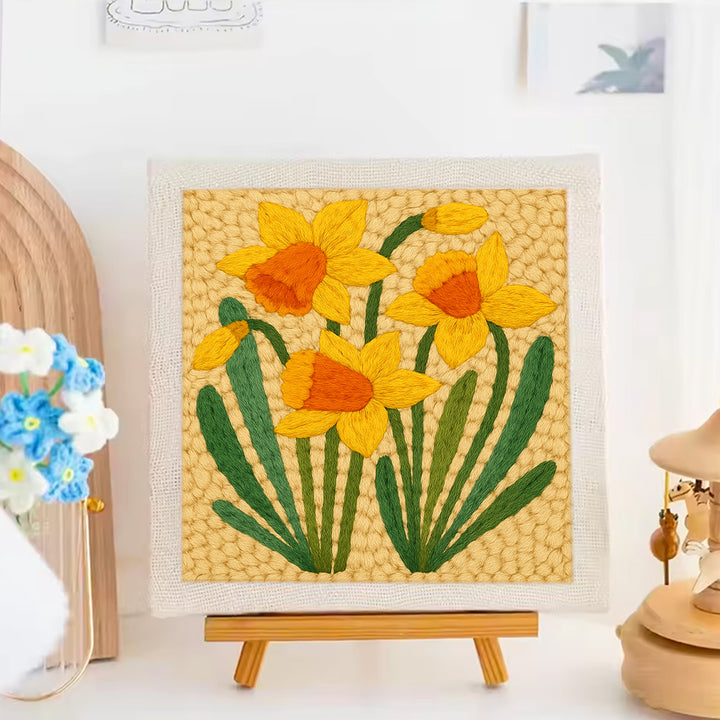 Yellow Daffodils Punch Needle Embroidery Kits