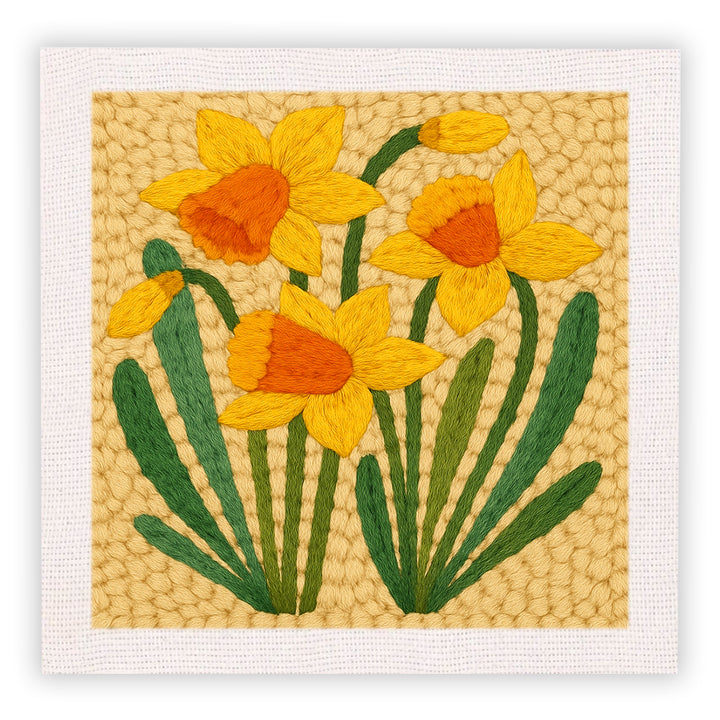 Yellow Daffodils Punch Needle Embroidery Kits