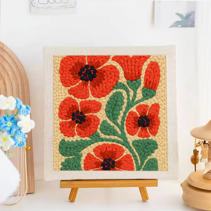 Red Poppies Punch Needle Embroidery Kits