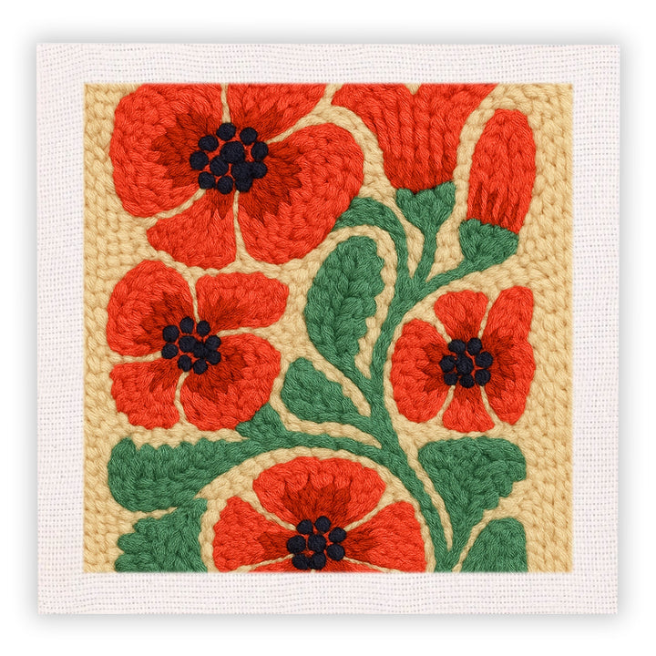 Red Poppies Punch Needle Embroidery Kits