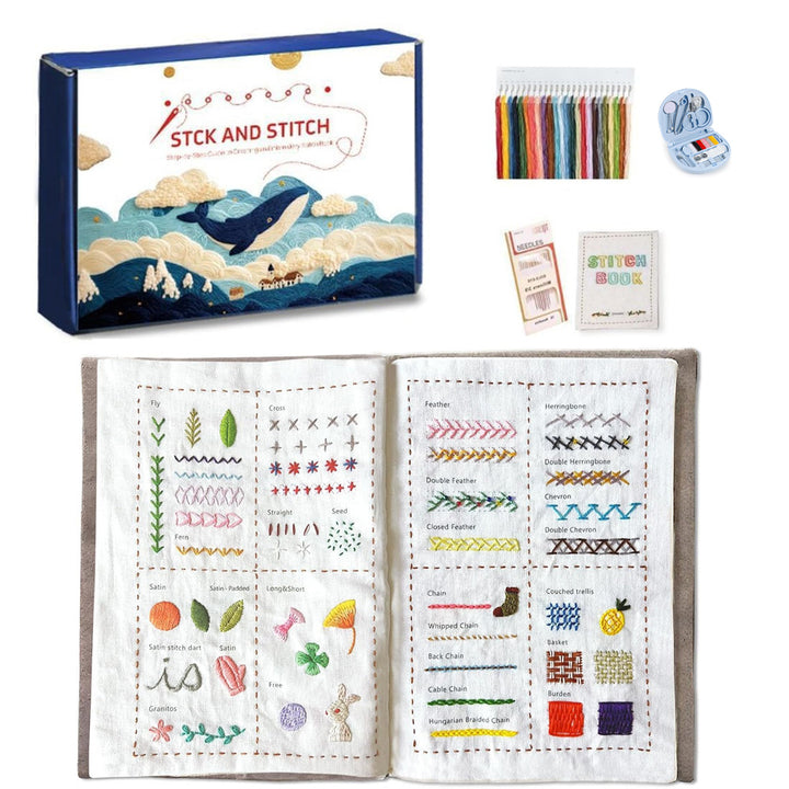 Creative Hand Stitch Tutorials DIY Embroidery Book Cross Stitch Book Box Set