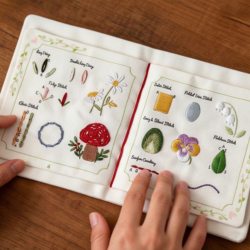 Creative Fabric Diy Embroidery Floral Motifs Cross Stitch Book