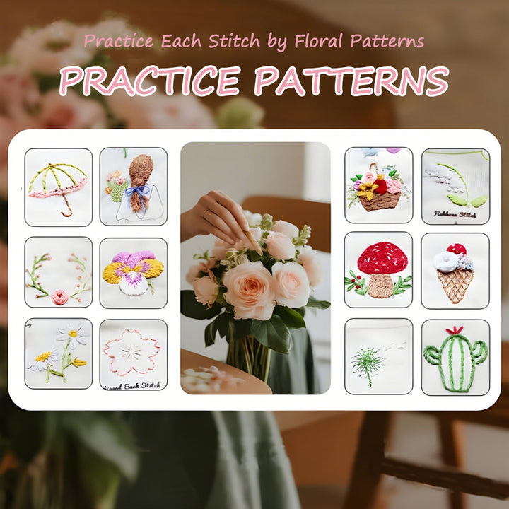 Creative Fabric Diy Embroidery Floral Motifs Cross Stitch Book