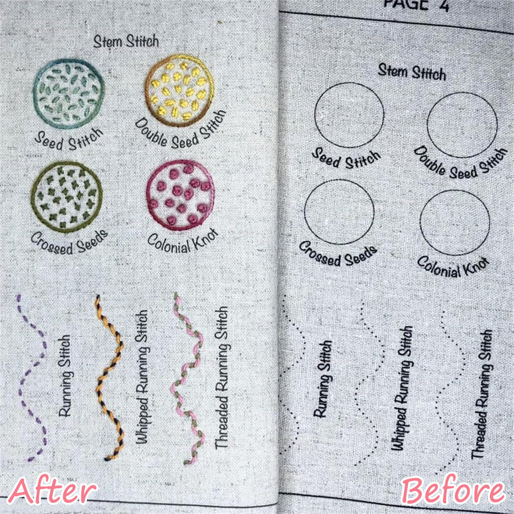 Beginner Fabric Embroidery DIY Practice Book Cross Stitch Book