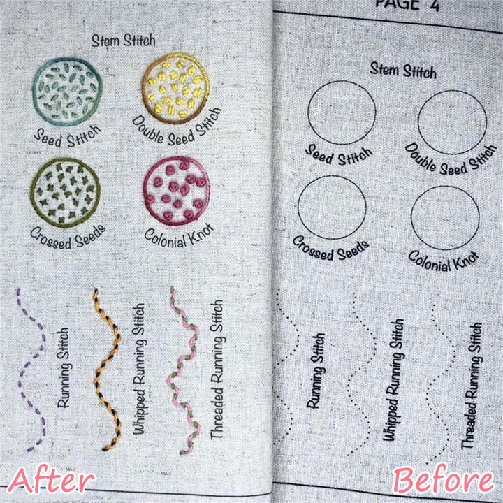 Beginner Fabric Embroidery DIY Practice Book Cross Stitch Book