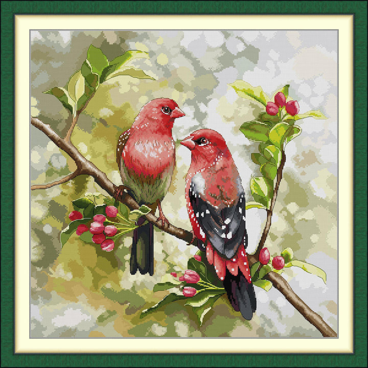 A Pair of Birds on A Branch  Cross Stitch Kits