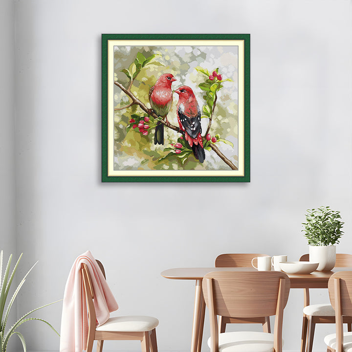 A Pair of Birds on A Branch  Cross Stitch Kits