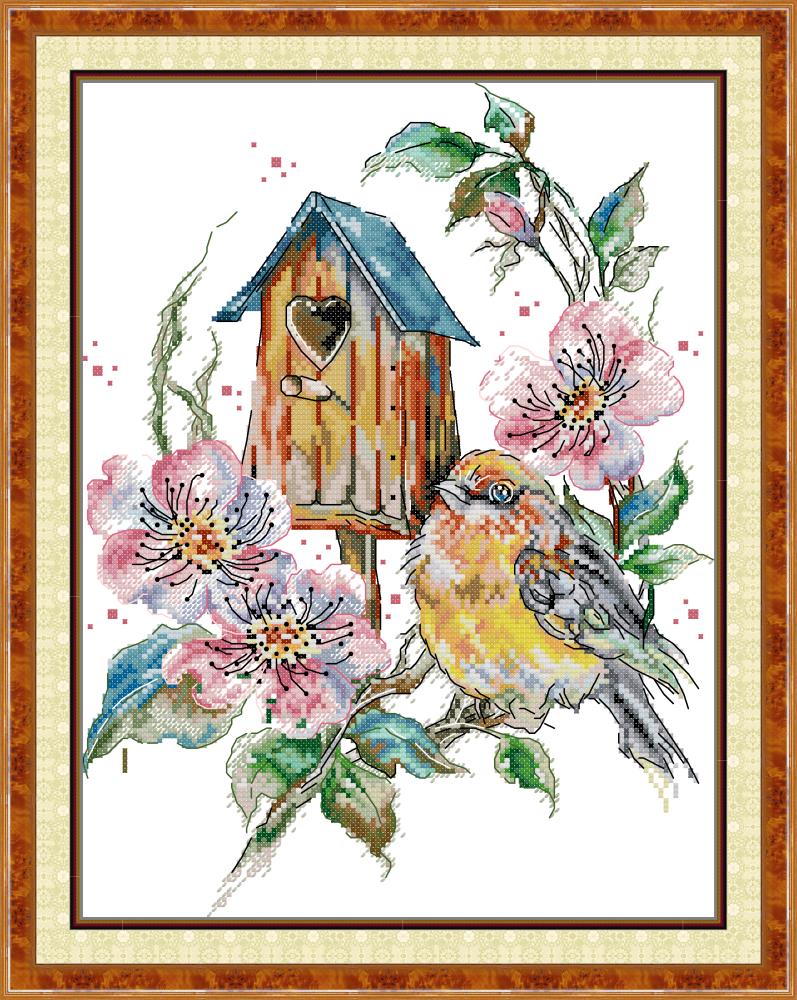 Bird's Nest Wreath Cross Stitch Kits