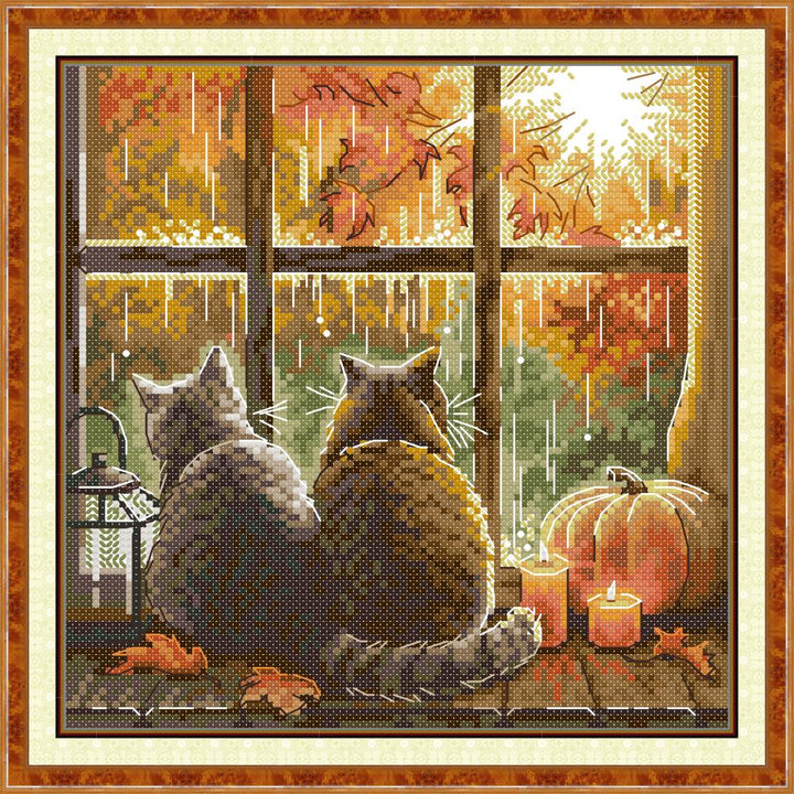 Two Cats on The Windowsill Cross Stitch Kits