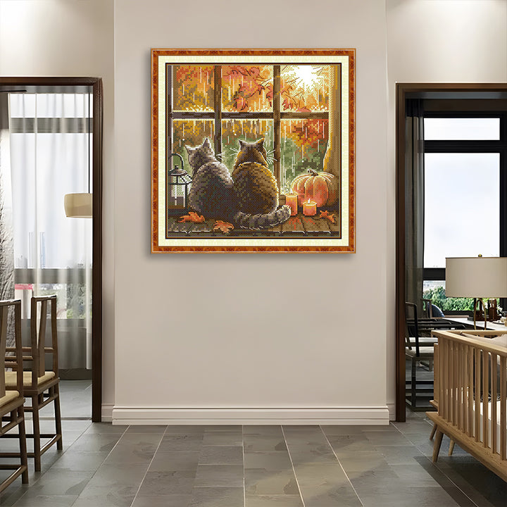 Two Cats on The Windowsill Cross Stitch Kits