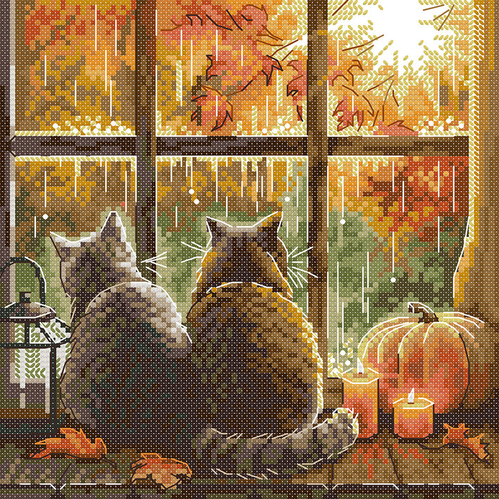 Two Cats on The Windowsill Cross Stitch Kits