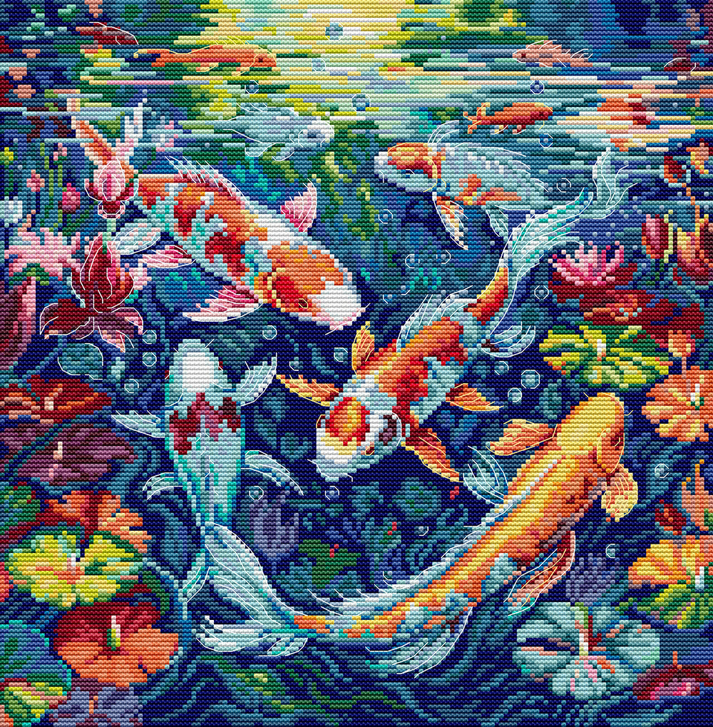 A Pond of Koi Cross Stitch Kits