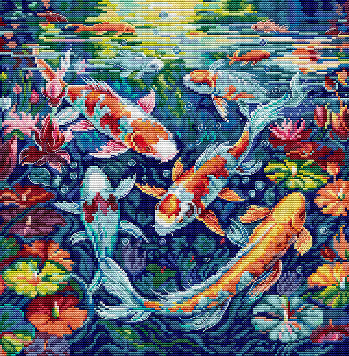 A Pond of Koi Cross Stitch Kits
