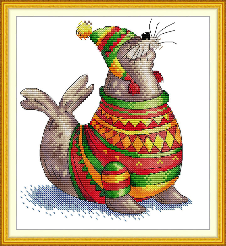 Seal in Sweater Cross Stitch Kits