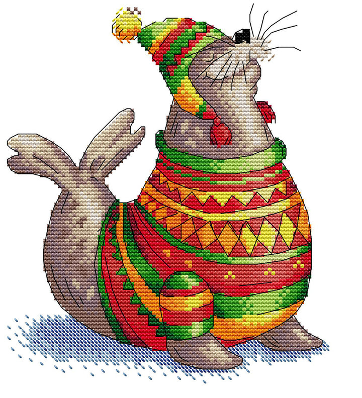 Seal in Sweater Cross Stitch Kits