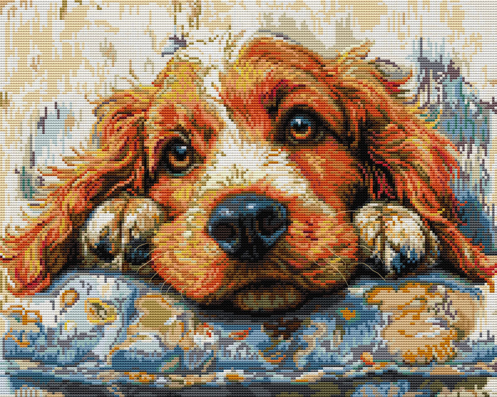 Lying Corgi Cross Stitch Kits