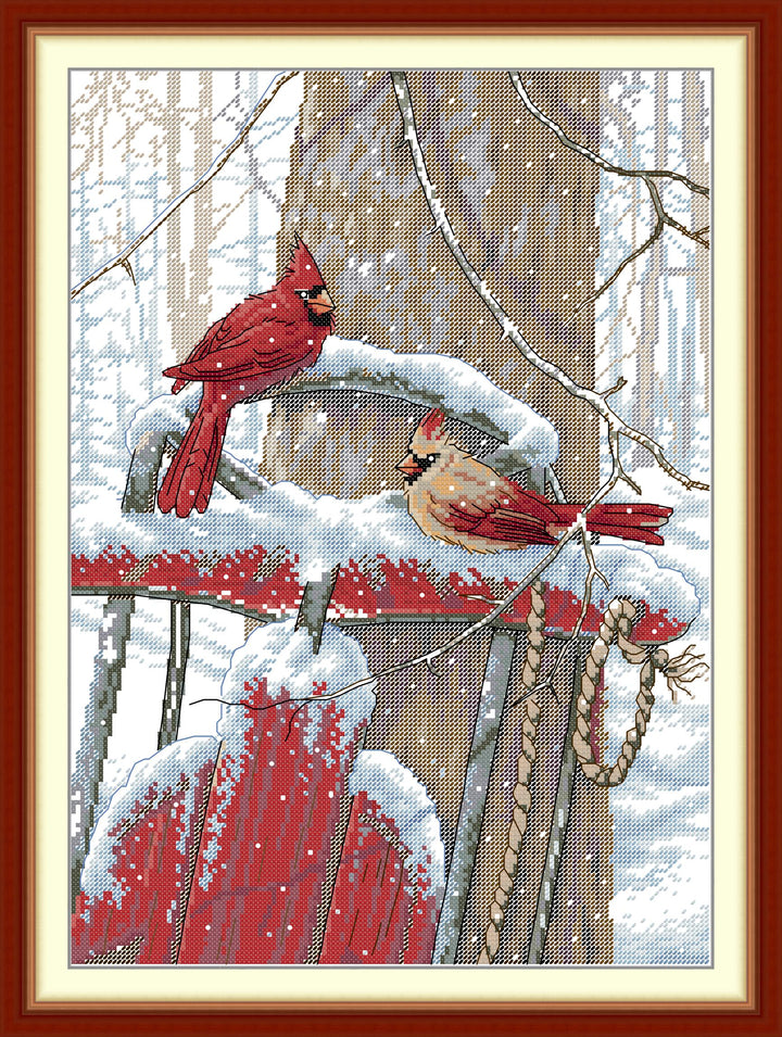 A pair of Snowbirds Cross Stitch Kits