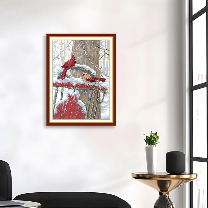 A pair of Snowbirds Cross Stitch Kits