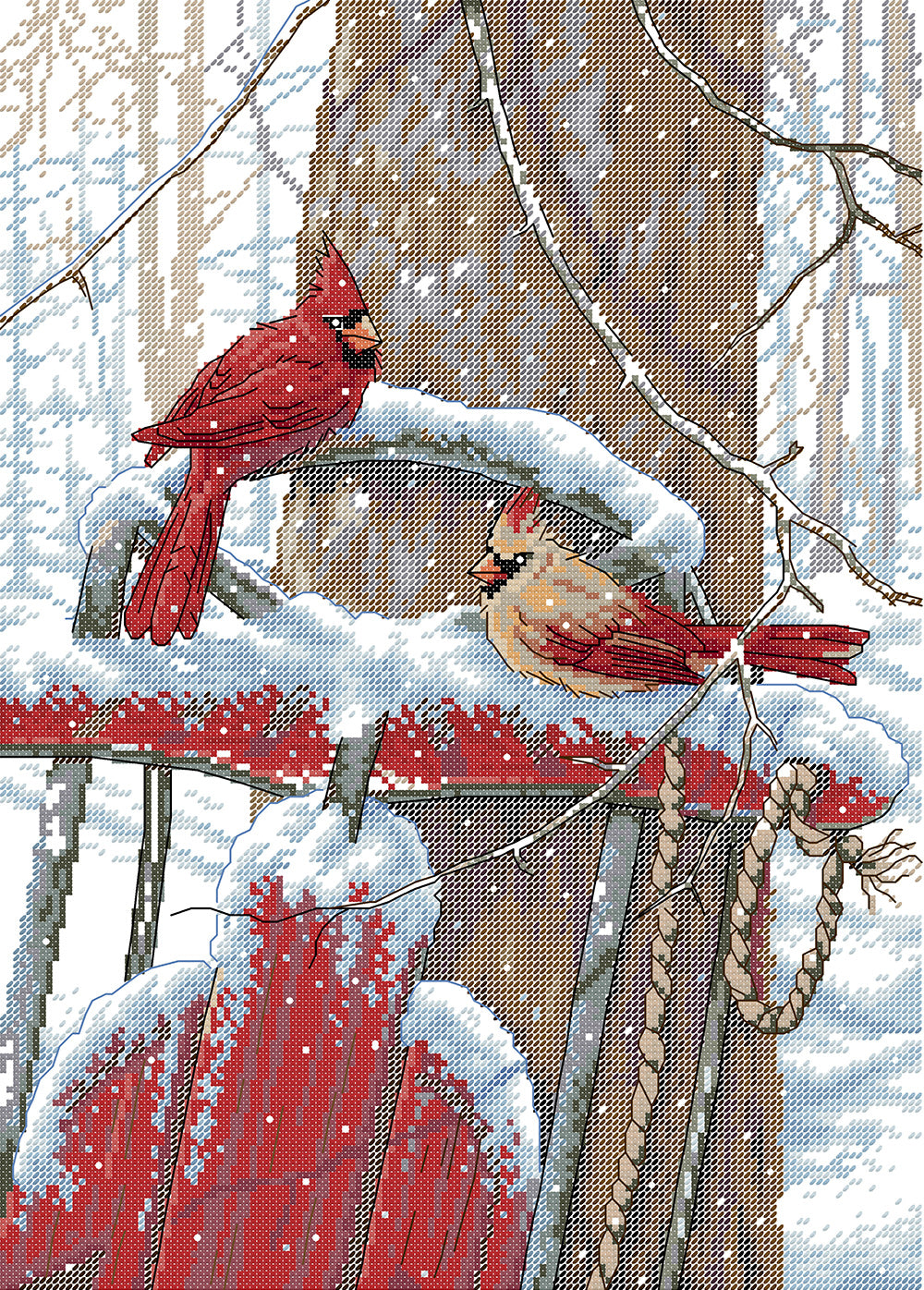 A pair of Snowbirds Cross Stitch Kits