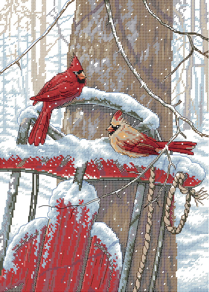 A pair of Snowbirds Cross Stitch Kits