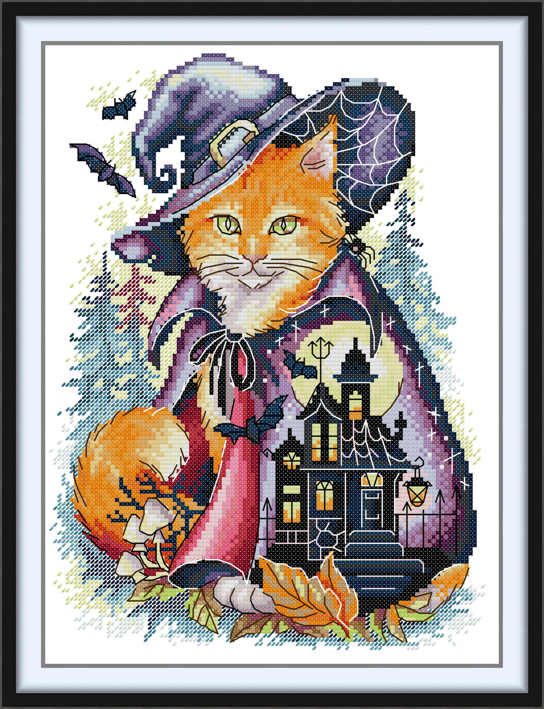 Halloween Castle and Cat Cross Stitch Kits