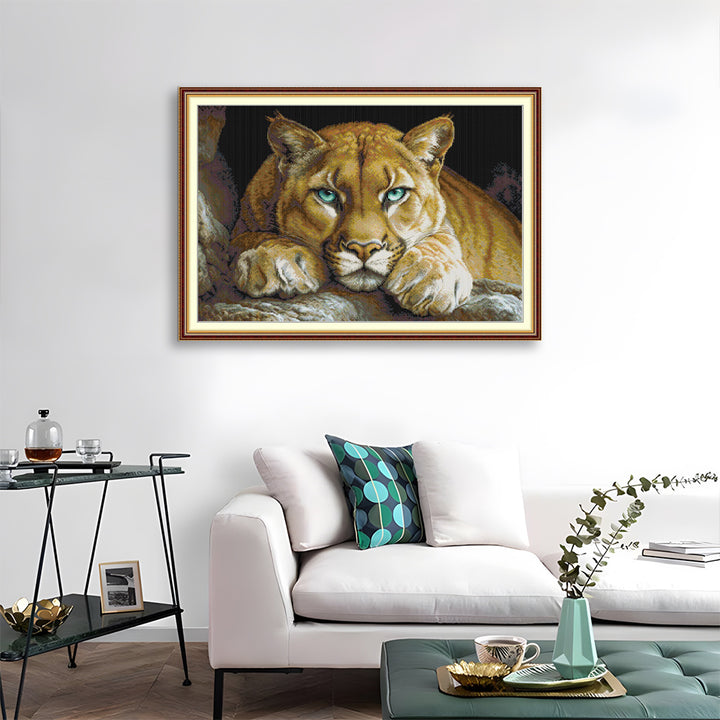 Resting Cougar Cross Stitch Kits