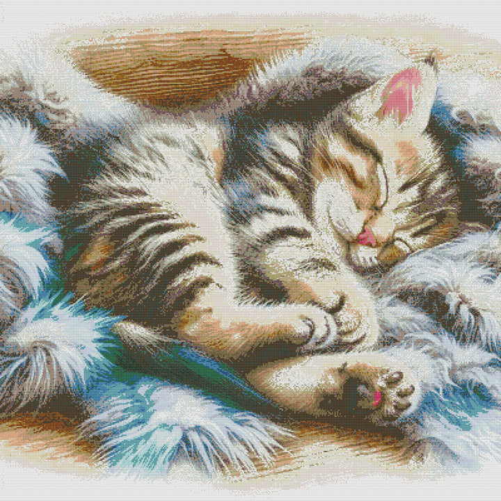 Sleeping Cat Cross Stitch Kits