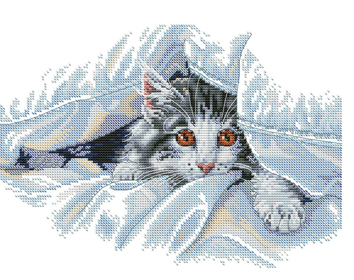 The Cat in The Blanket Cross Stitch Kits