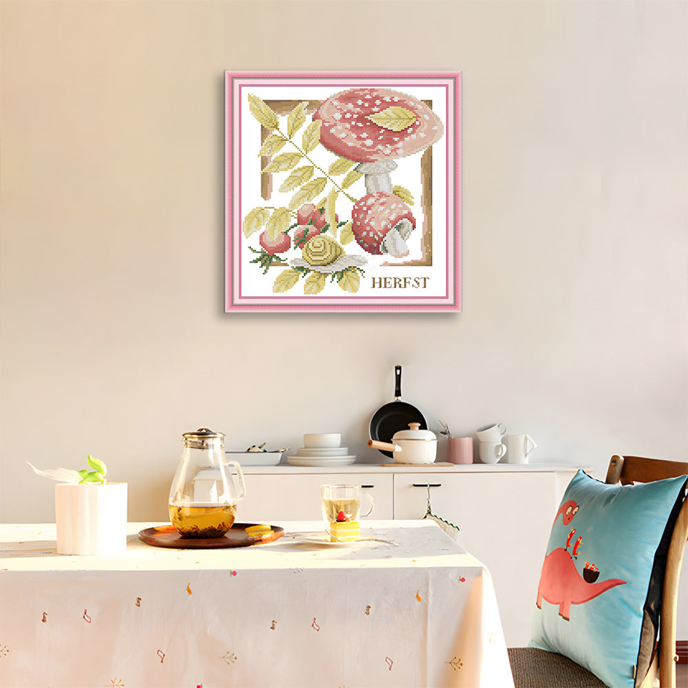 Snails and Mushrooms Cross Stitch Kits