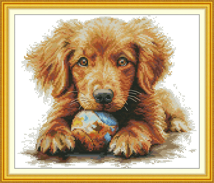 Puppy and Ball Cross Stitch Kits