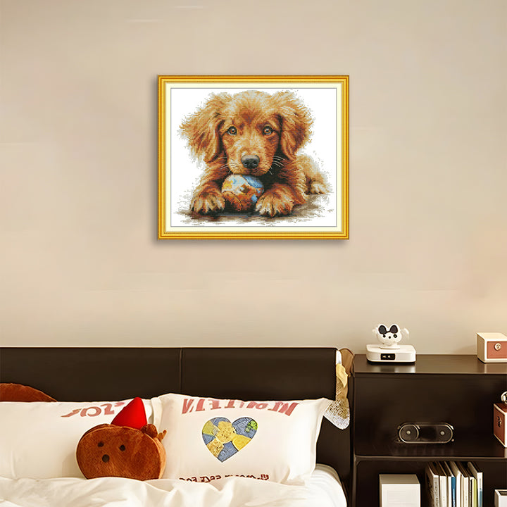 Puppy and Ball Cross Stitch Kits