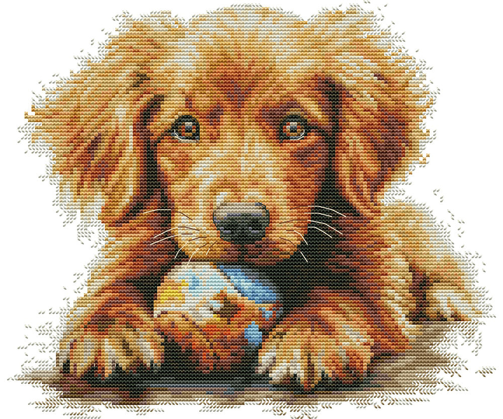 Puppy and Ball Cross Stitch Kits
