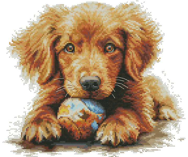 Puppy and Ball Cross Stitch Kits