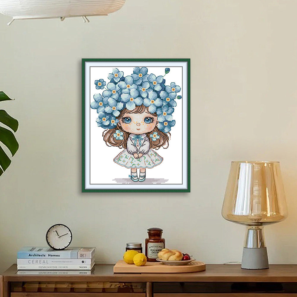 Forget-Me-Not Girl Cross Stitch Kits
