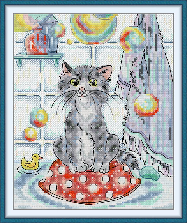 Cats and Soap Bubbles Cross Stitch Kits