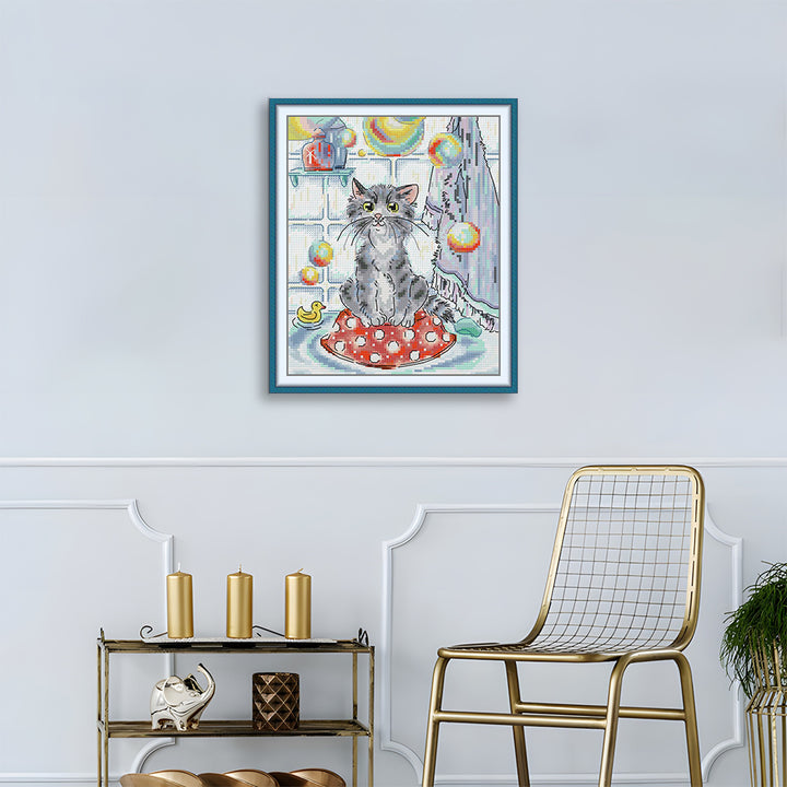 Cats and Soap Bubbles Cross Stitch Kits