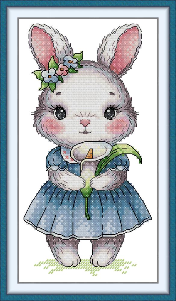 Rabbits and Calla Lilies Cross Stitch Kits