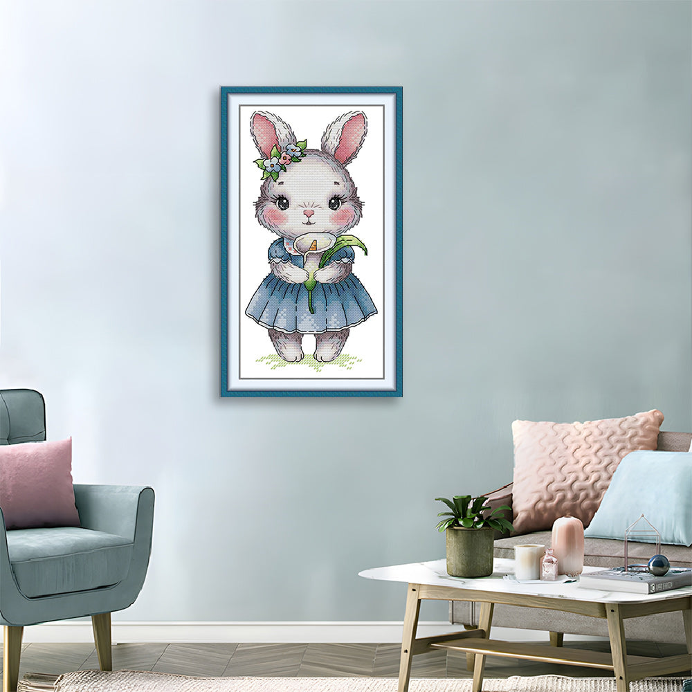 Rabbits and Calla Lilies Cross Stitch Kits