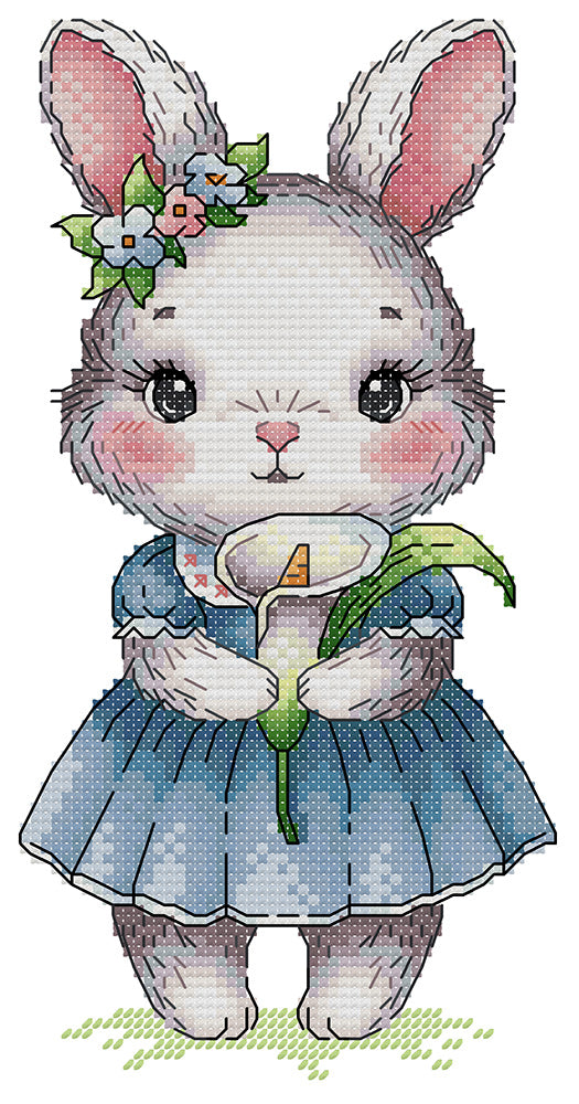 Rabbits and Calla Lilies Cross Stitch Kits