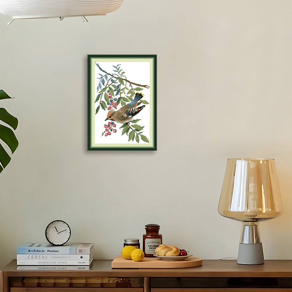 Red Berries and Tits Cross Stitch Kits