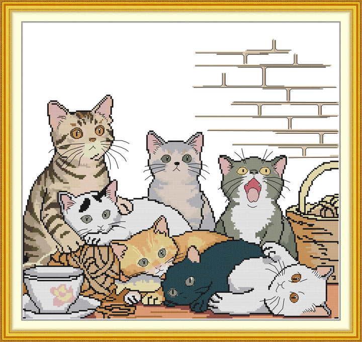 Seven Little Kittens Cross Stitch Kits