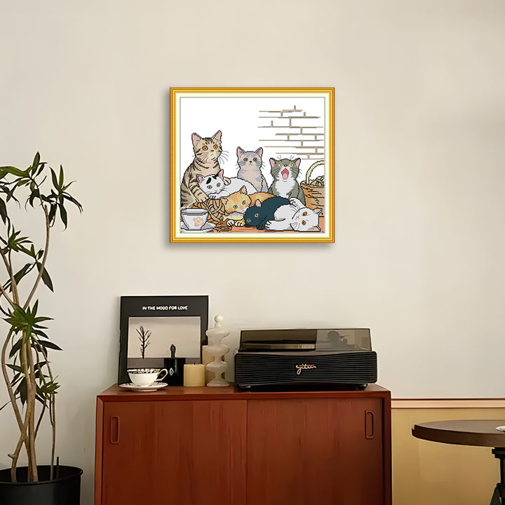 Seven Little Kittens Cross Stitch Kits