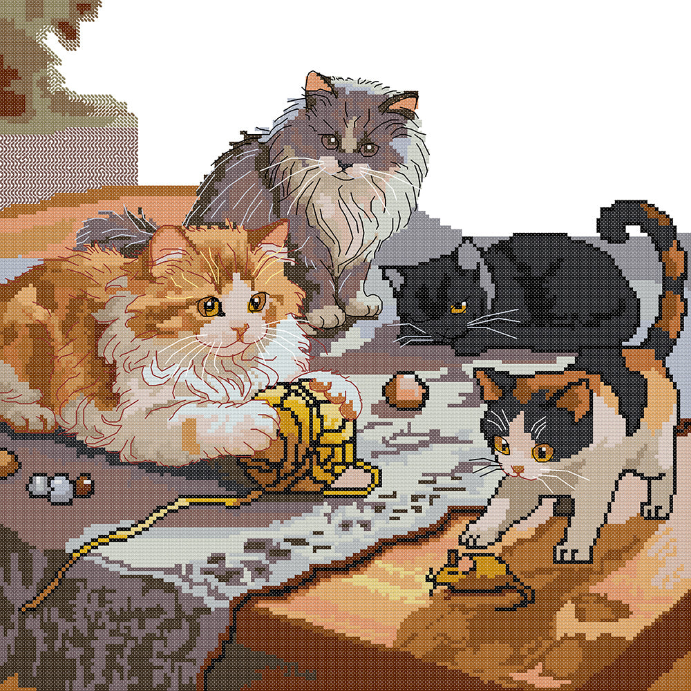 Four Little Kittens Cross Stitch Kits