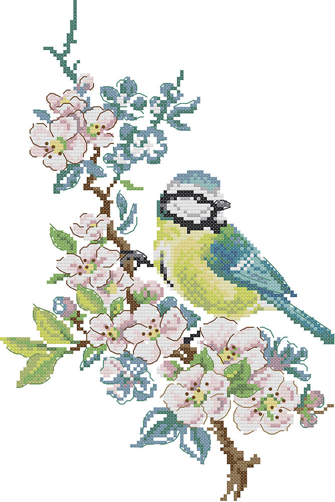 Birds on Flowering Branches Cross Stitch Kits