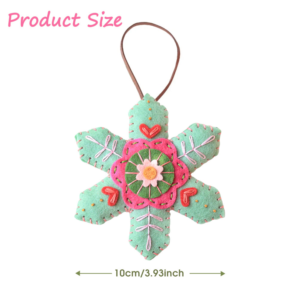Christmas Snowflake Ornament Embroidered Felt